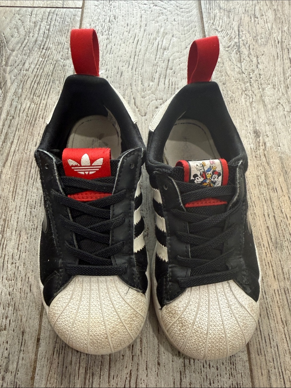 adidas adiform Disney Kids Black, White & Red toddler boy Sneakers size 11
